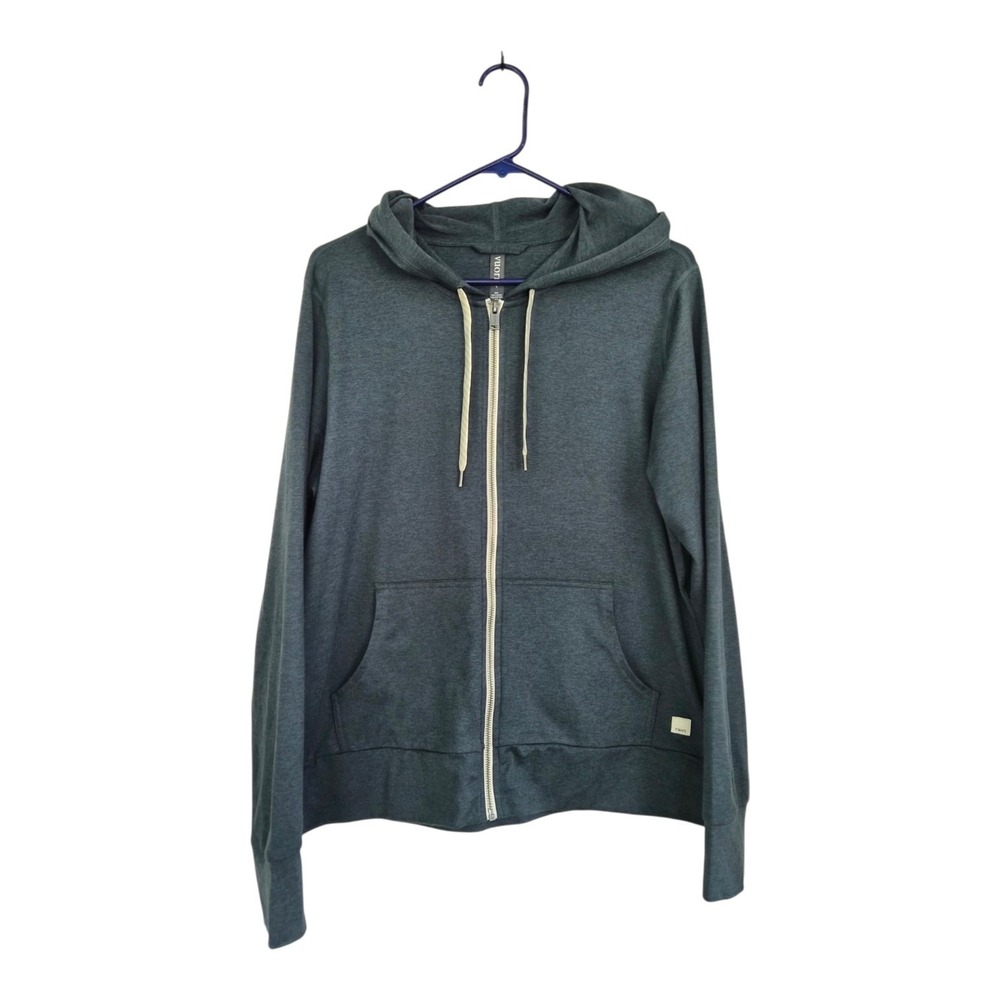 Vuori Halo Performance Hoodie 2.0 Womens L Green Full Zip Sweatshirt Gorpcore